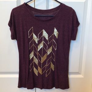 Sequin Gold and Maroon Top